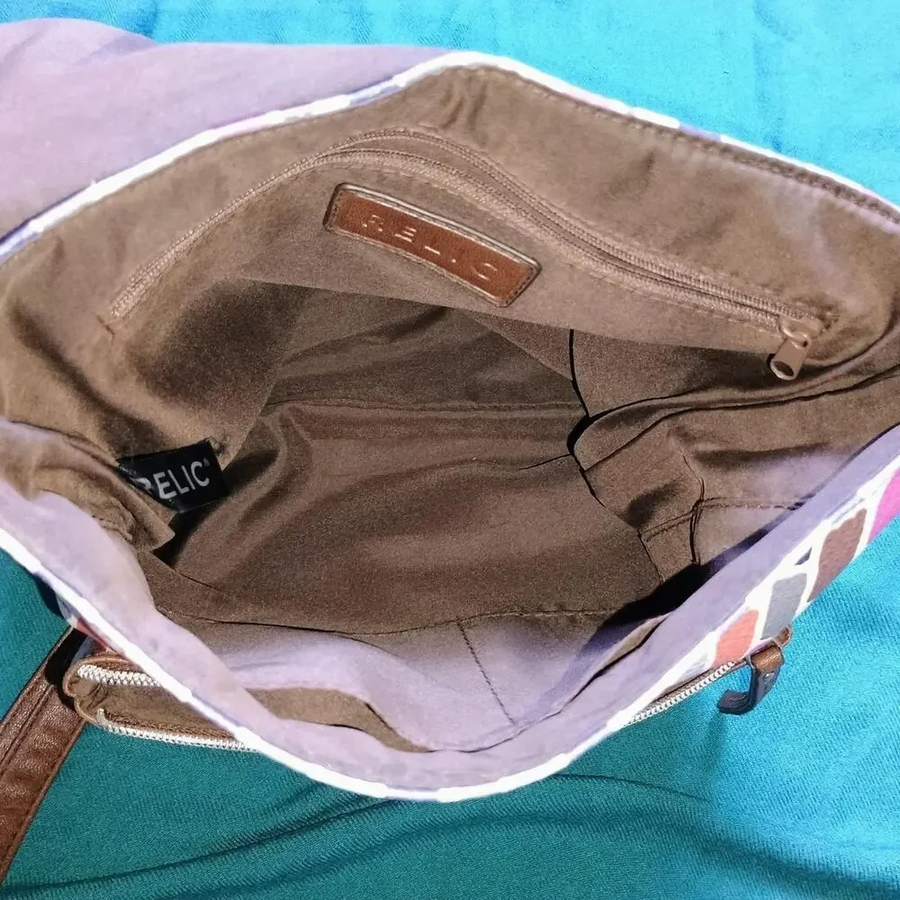 Relic Fossil Y2K Crossbody Bag - Multicolor Geo Pattern (EUC)